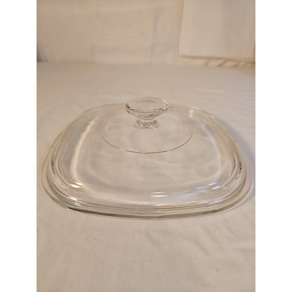 Vintage Pyrex A-9-C Square Replacement Casserole Lid Clear 8.5" Across